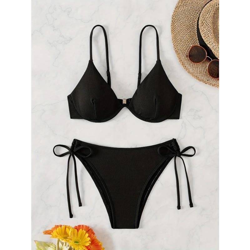 Solid Underwire Sexy Bikini 2025 New Arrival Biquini Padded Push Up Bandage Swimsuit Women Swimwear Summer Beachwear
