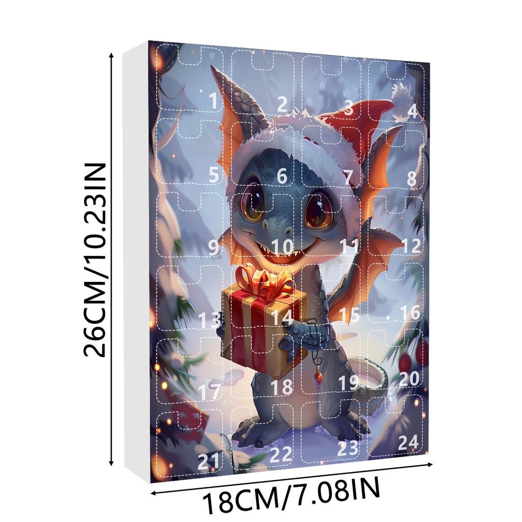24 Pieces Per Set of Christmas Blind Box Acrylic Dragon Pendants, Christmas Arrival Calendar Blind Box Christmas Tree Pendants