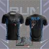 Camouflage Splatter Paint T-Shirt Men's Midnight Run Quick-Dry Sports Tee Breathable Mesh Crew Neck Short Sleeve Top
