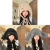 Winter Plush Bunny Ear Beanie With Knit For Girls And Kids