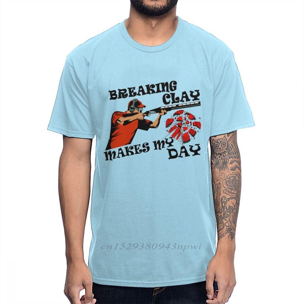 Man Leisure Clay  Trap Shooting For Skeet Shooting Fans T Shirt Round Neck Comfortable Cotton Anime Homme Tshirt