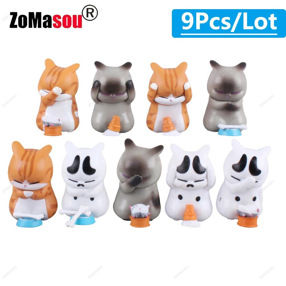 1/9 Kawaii Cat Doll Ornaments Figures Statue Mini Model Desktop Toys Gifts for Room Office Kids Car Home Decoration Accessories