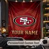 TapestrySan Francisco 49ers Custom Name Text Personalized Wall Hanging Tapestry Home Wall Decor