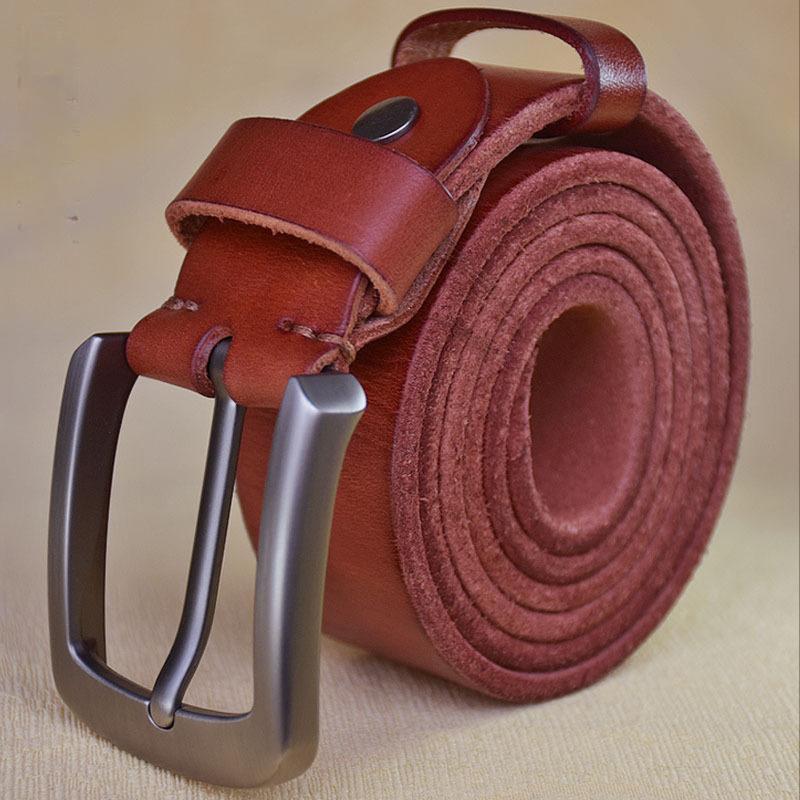 Mary Pure Cowhide Belt Men's Genuine Leather Retro Casual Cowhide Belt First Layer Cowhide Pin Buckle Pant Belt Handmade Belt