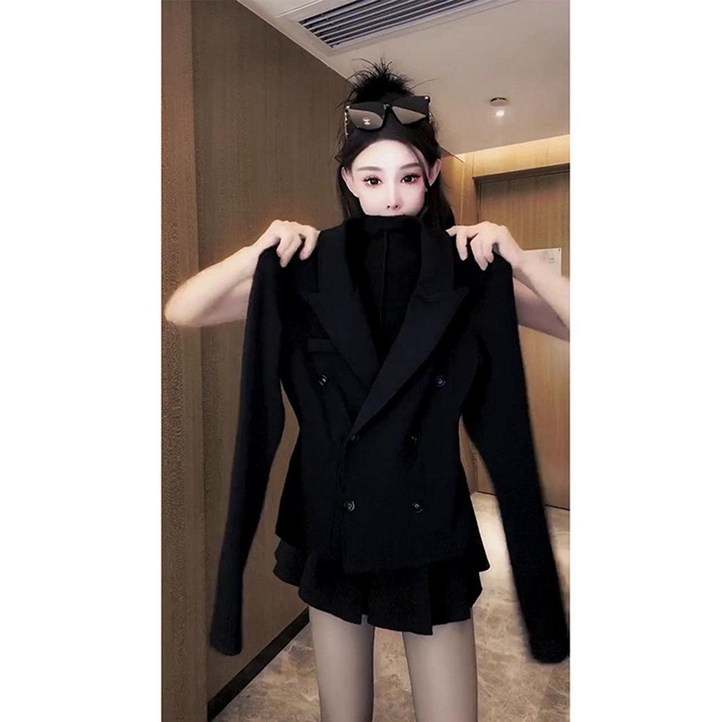 Spring 2026 Women's Fashion Chic Blazer & Pleated Skirt Set