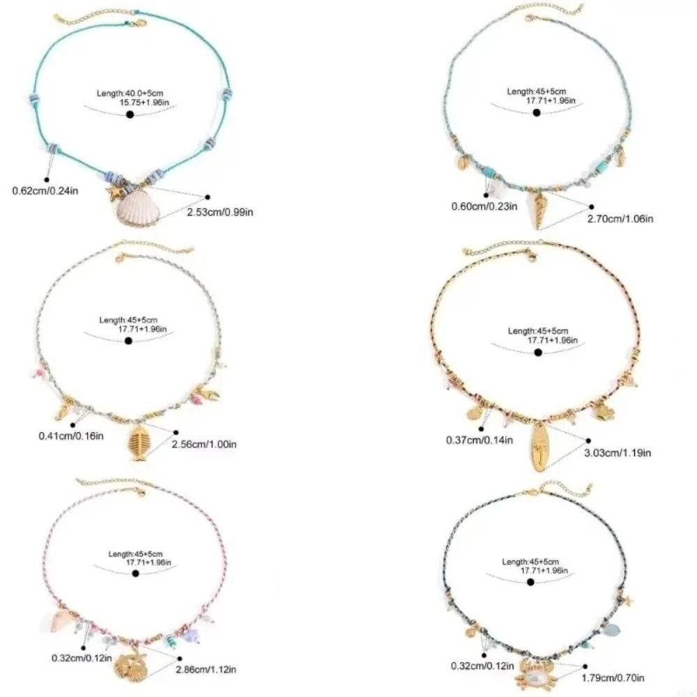 Fish/Shell/ Starfish Pendant Necklace Bohemia Clavicle Chain Ethnic Style Choker Necklace  Holiday