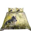 Wolf 3D Digital Printing Polyester Bedding Two Or Three-Piece Set