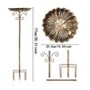 5-Pronged Base Iron Bird Bath Feeder Retro Standing Bird Bath Bird Water Drinker  Porch
