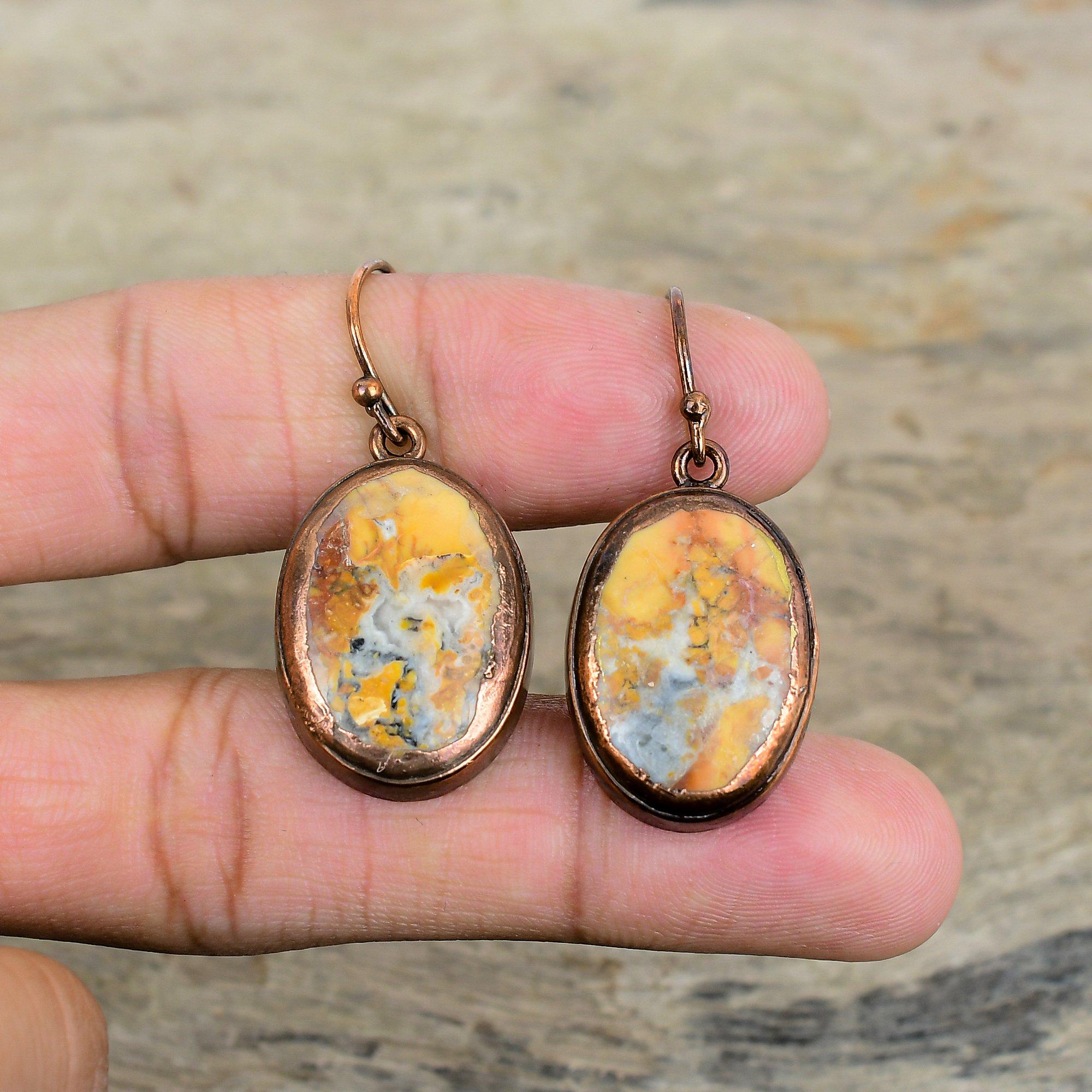 

Серьги из малиганового яшмы, серьги из электроформованной меди, серьги-капли ручной работы, совершенно новые медные украшения, серьги из натурального драгоценного камня, подарки для жены