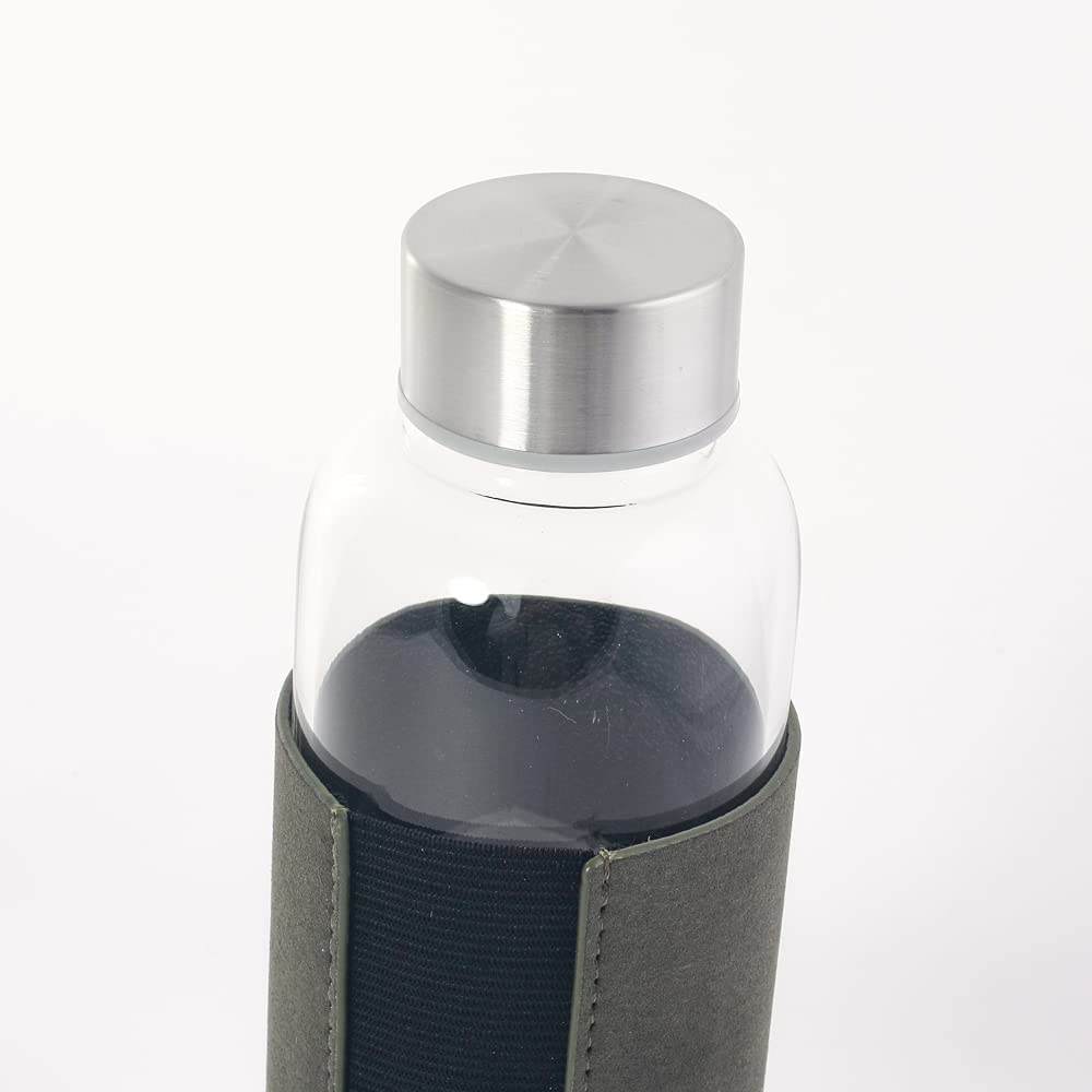 Heat-Resistant Glass Tea Bottle, Large, 550ml, Clear, for Black Tea and Herbal Tea, Heat-Resistant Up To 120°C (422°F), with Heat-Stay Band