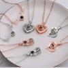 Elegant Heart Shaped Memory Necklace With Unique I Love You Feature Projection