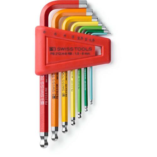 PB SWISS TOOLS PB Rainbow Wrench Set with Ball Head, 212H-6RB
