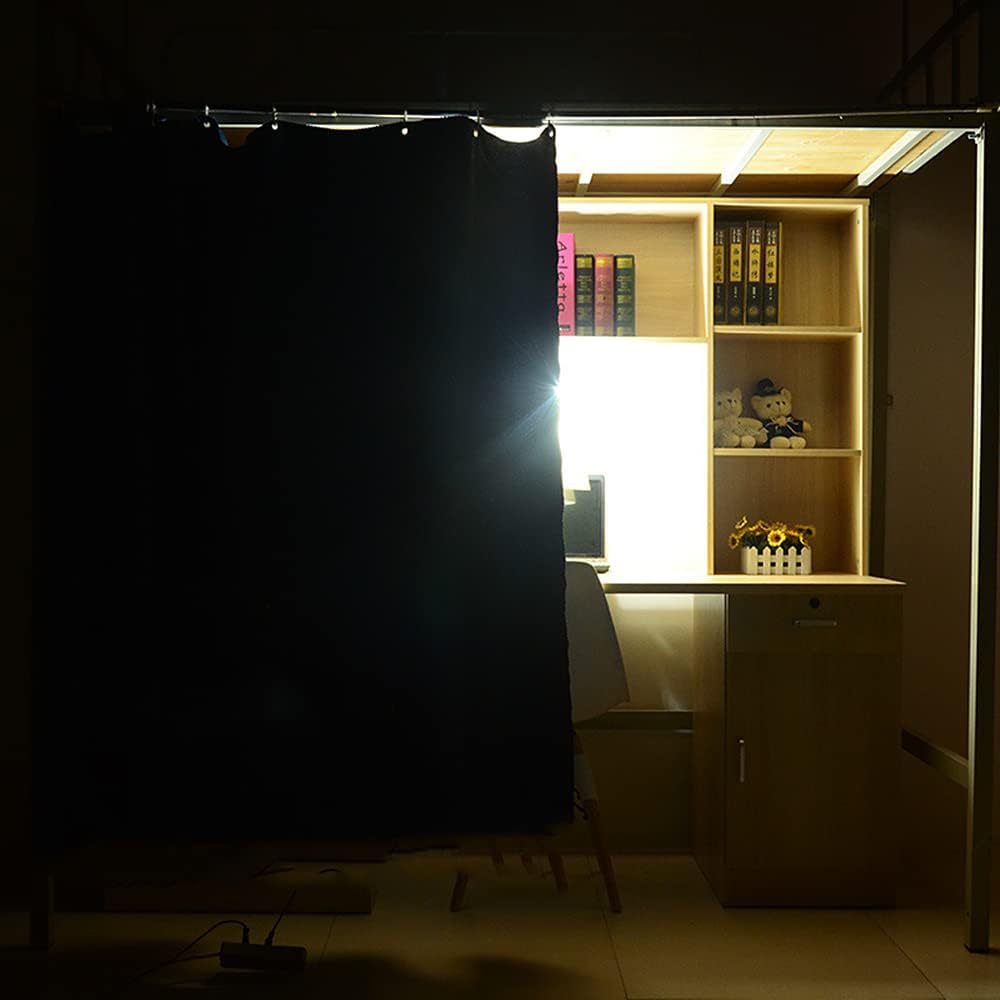 Green Bed Curtain Grommet Solid Blackout Drapes 47 Inches Length Light Blocking Privacy Room Divider for Student Dormitory Bunk Beds,1 Panel W79 x