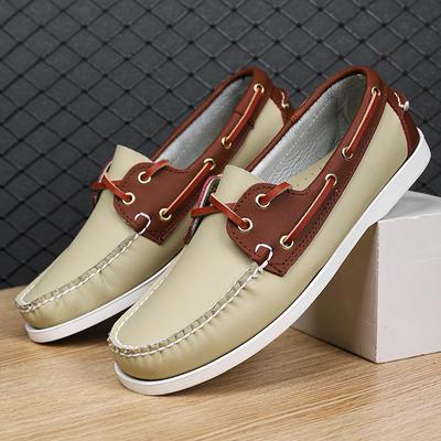 Fashion Breathable Mens Casual Leather Shoes Summer Slip On Loafers Hot Sale Male Boat Flats Versatile Comfy Driving Shoes Man Moccasins