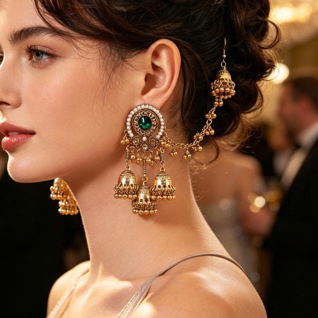 European & American Fashion Jewelry: Indian-Style Wind Chime Earrings, Retro Ethnic Tassel Design for Women