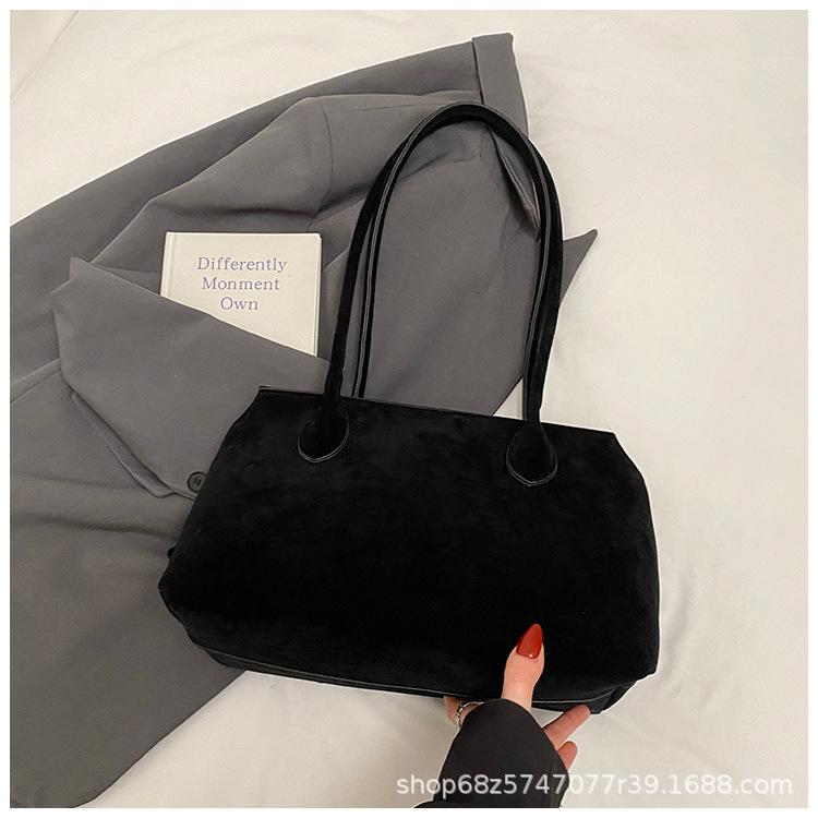 Frosted retro large-capacity women's bag 2025 new fashion high-end underarm tote bag fashion commuter shoulder bag