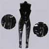 Sexy Men Elastic PU Bodysuit PVC Glossy Shiny Sleeveless Latex Men's Tights Cosplay Maid Leotard Zipper Open Crotch Stage Wear