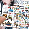 10sheets Cartoon Vehicle Car Ship Pattern Tattoo Stickers For Hand Face Body Temporary Fake Tattoo Stickers Kids Party Supplies