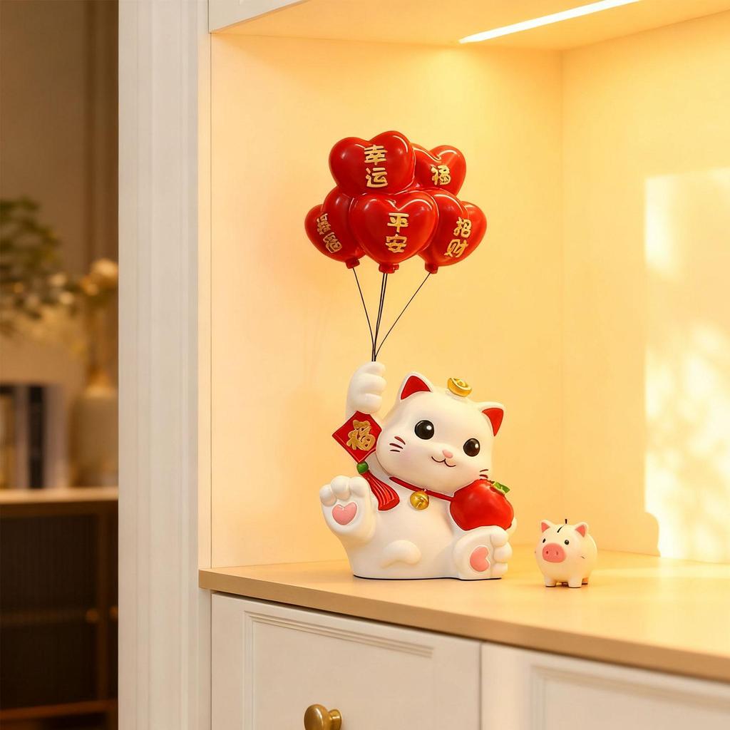 Decorative Cat Statue Resin Animal Sculpture Modern Tabletop Figurine Art Home Decor for Festival Entrance
