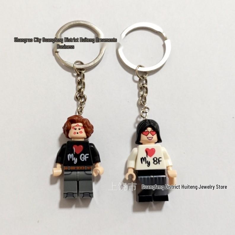 Valentinstag Paar Minifigur Herz Schlüsselanhänger Anhänger