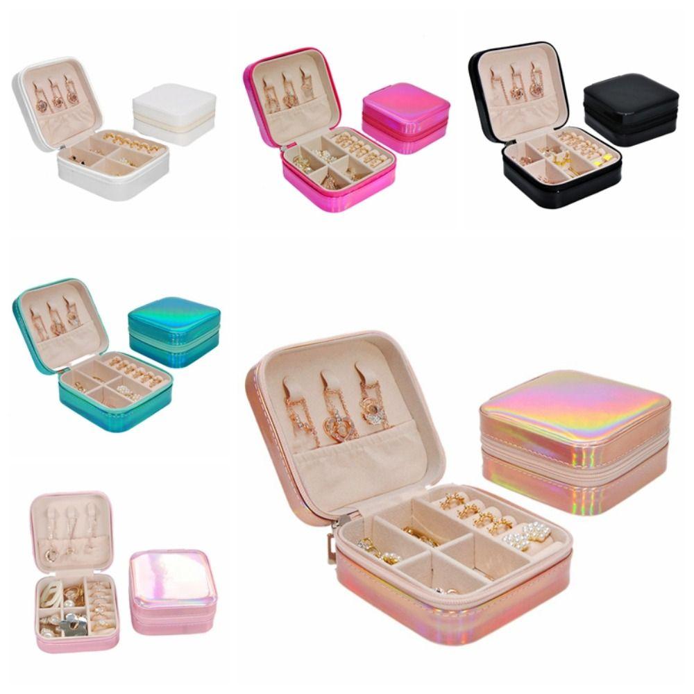 PU Leather Earrings Storage Case Large Capacity Mini Jewelry Display Box  Travel