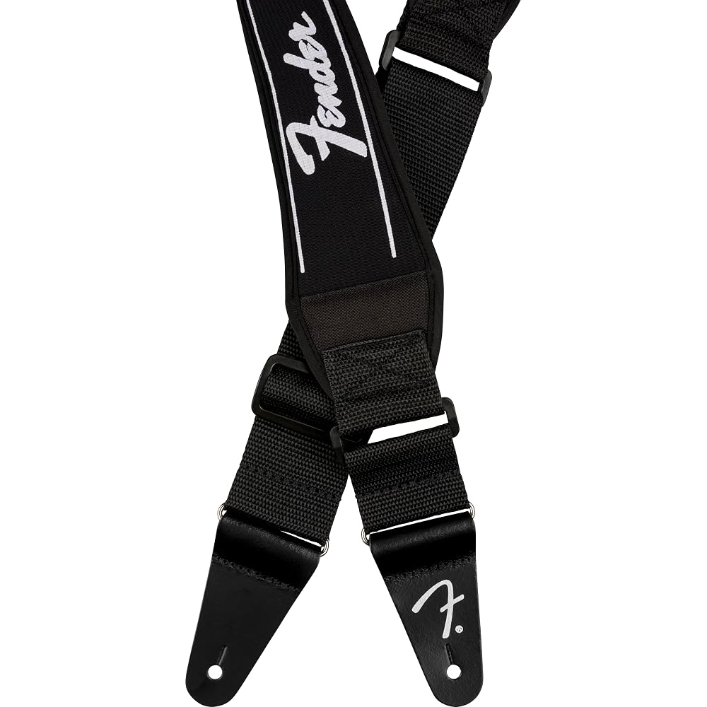 [Fender] Musical Instrument Strap Swell™ Neoprene Logo Strap, Running Logo, 2.5" Made in Canada