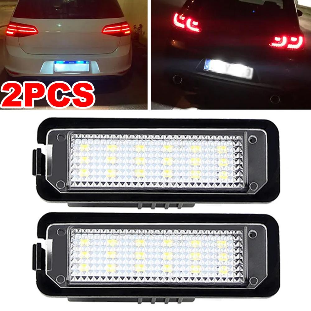 For VW GTi Golf 4 5 6 7 MK4 MK5 MK6 MK7 Passat B7 CC EOS Scirocco Beetle 2PCS LED Number License Plate Lights With Canbus