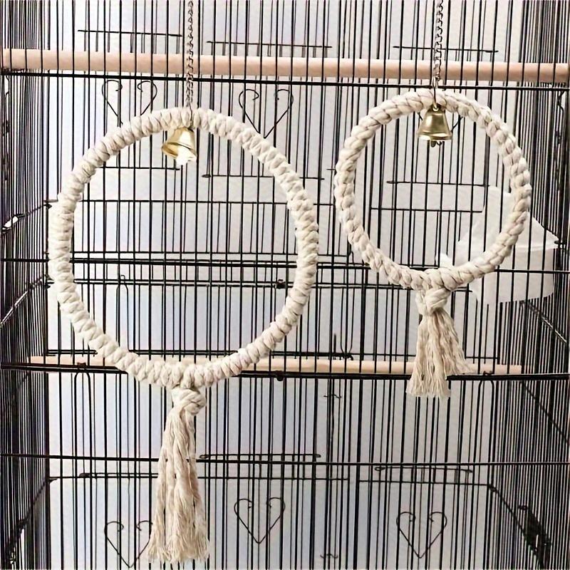 Birds Can Use Hanging Rings, Parrot Swing Toys with Bells, Sturdy and Durable, Additions for Birdcages