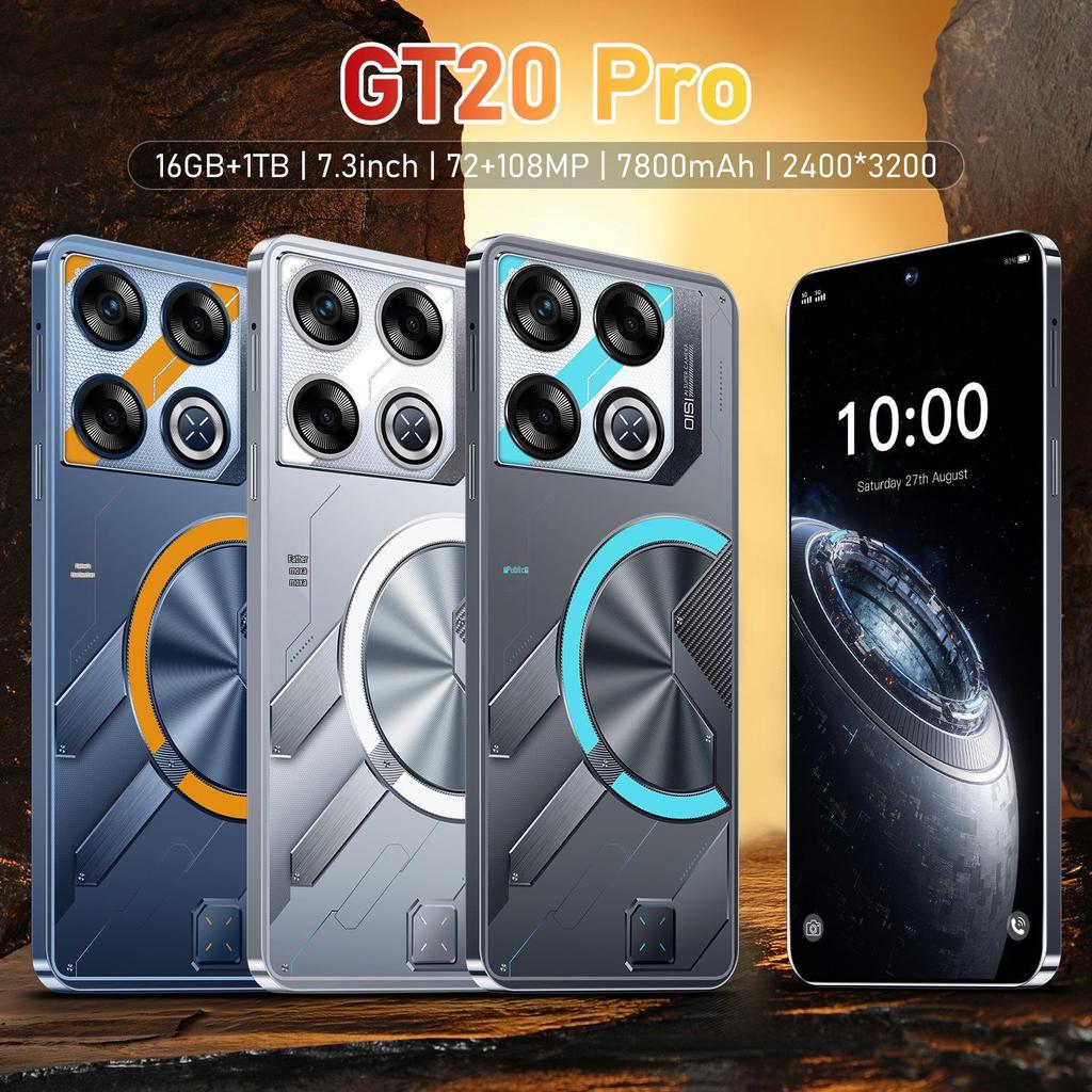 New GT20 PRO Smartphone: 7.3-inch Screen, 16GB RAM + 1TB Storage, Android.