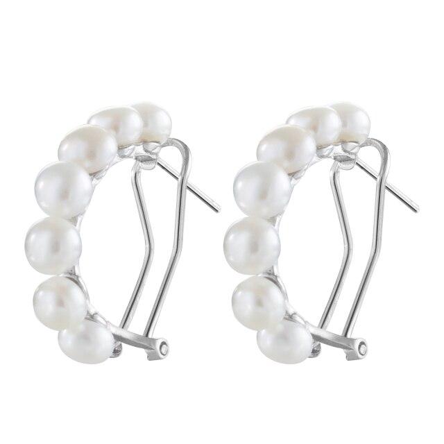 

Серьги Omega с пресноводным жемчугом, модные ювелирные изделия из жемчуга ручной работы с стерлинговым серебром 925 пробы, серьги Omega для женщин и девочек, лучший подарок белый