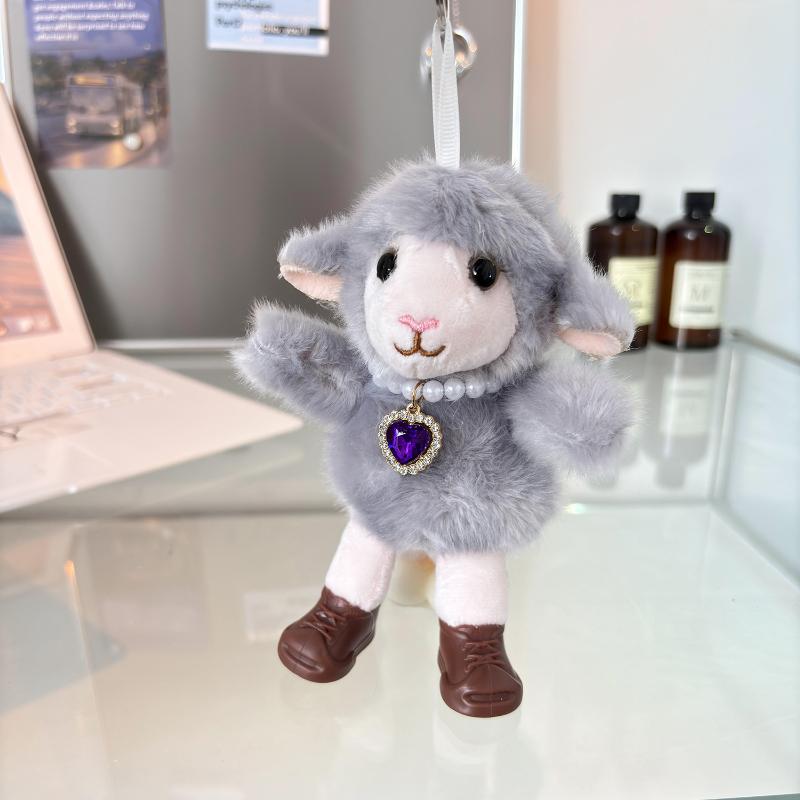 Cute Fluffy Lamb Plush Keychain With Boots Keyring Lovely Sheep Doll Keyring Bag Pendant Decoration For 2027 New Year Gifts