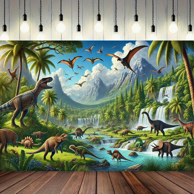 Dinosaurs multi-functional backdrop polyester fabric studio living room outdoor festival 100x150cm