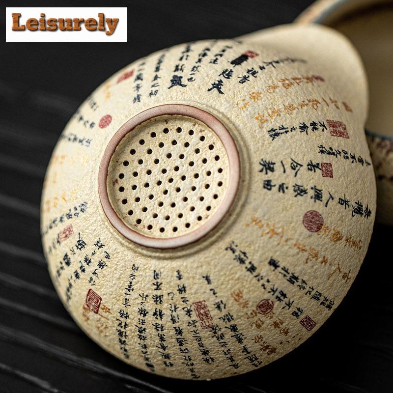 Hand-painted Orchid Pavilion Preface Firestone Red Tea Separator Infusor Handmade Tea Strainer Dispenser Tea Maker Tea Filter