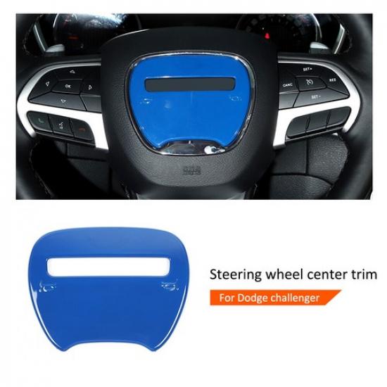 Steering Wheel Center Frame Trim Cover for Dodge Challenger & Charger 2015+ Blue