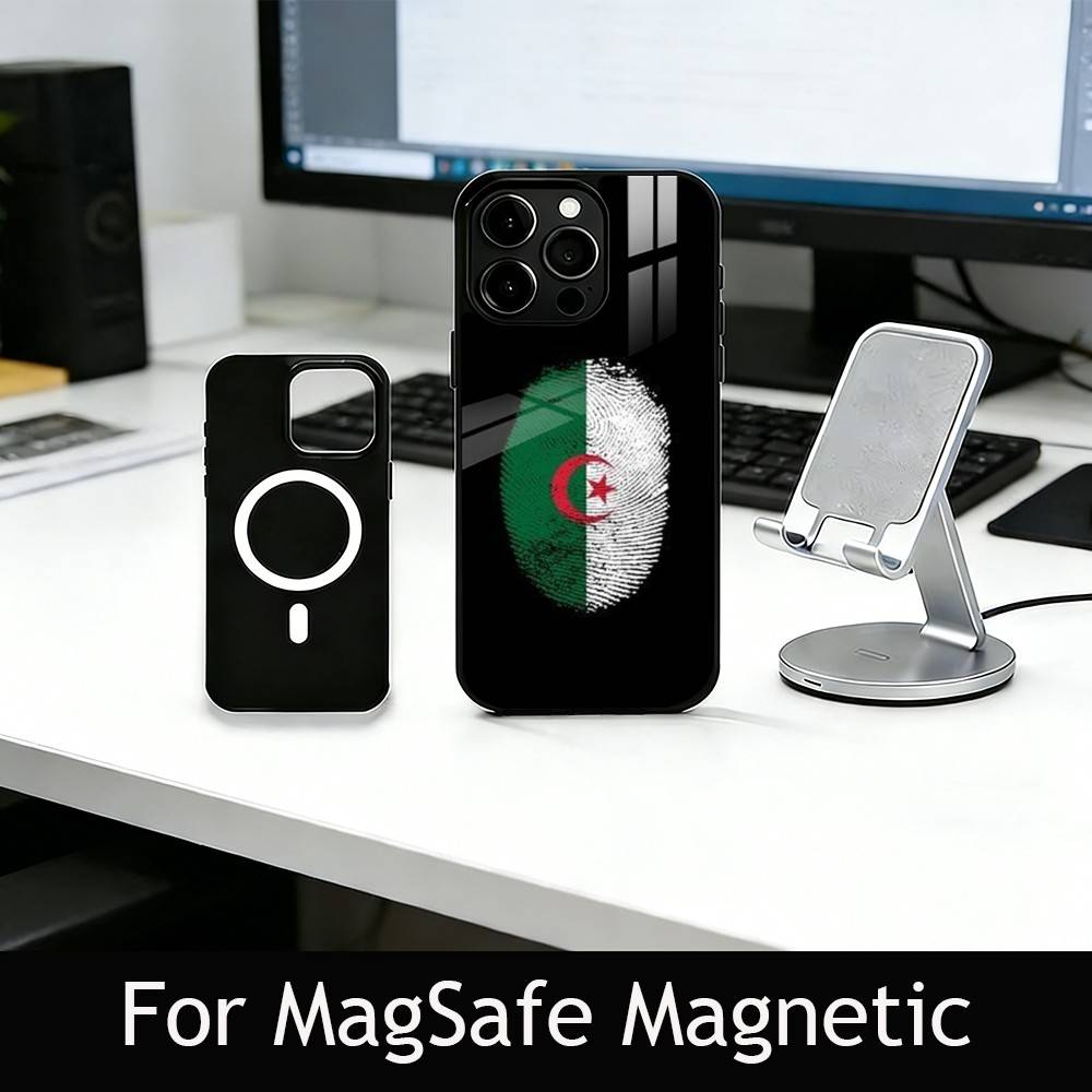 A-Algeria F-Flag Phone Case For iPhone17,16,15,14,13,12,11 Plus,Pro Magnetic with Magsafe Wireless Charging