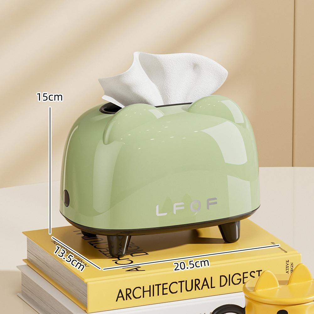 Dopamine Desktop Tissue Box Large Capacity Waterproof Coffee Table Tissue Box with Spring Tissue Paper Holder for Home Office