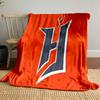 Bold "H" Symbol on Orange Background Patterned blanket, flannel, suitable for all seasons, home decor, warm and cozy