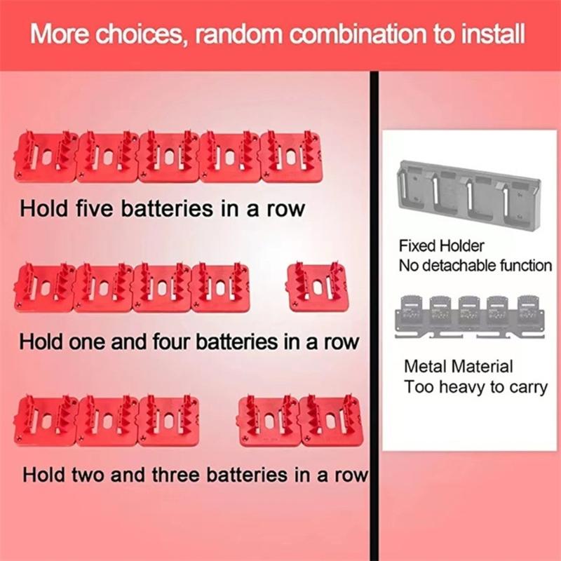 Lightweight ABS Plastic Battery Holder Base for 18V Battery Series Easy Installation and Portability 10Pcs/5pcs