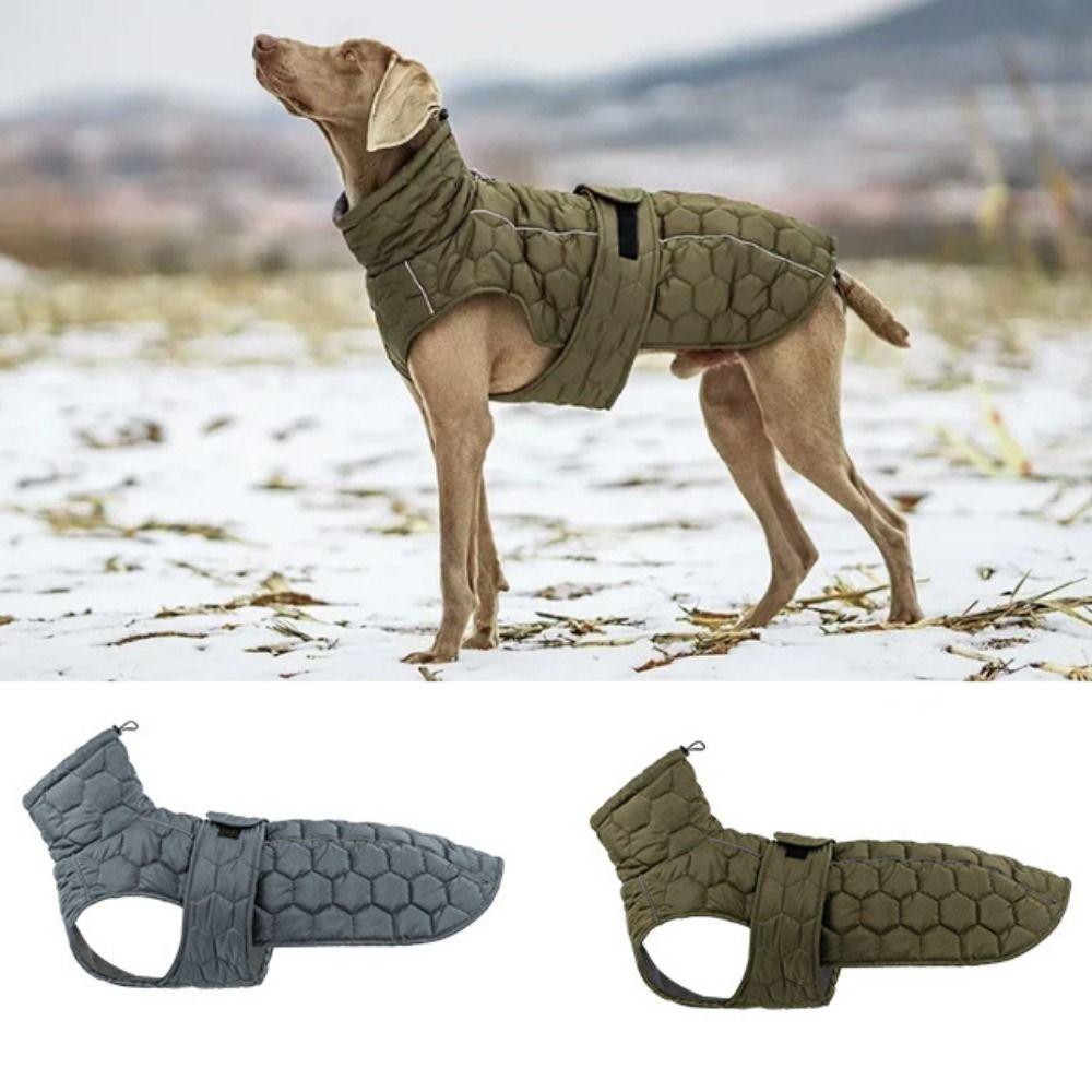 Practical Reflective Strip Dog Winter Coat Fleece Lining High-neck Design Dog Turtleneck Thickened Warm Dog Vest Jacket Outdoor