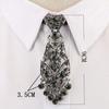 Fashion, Personality, Trendy, Unisex Korean Version of the Reception, Wedding Officiant, Metal Diamond-encrusted Small Tie
