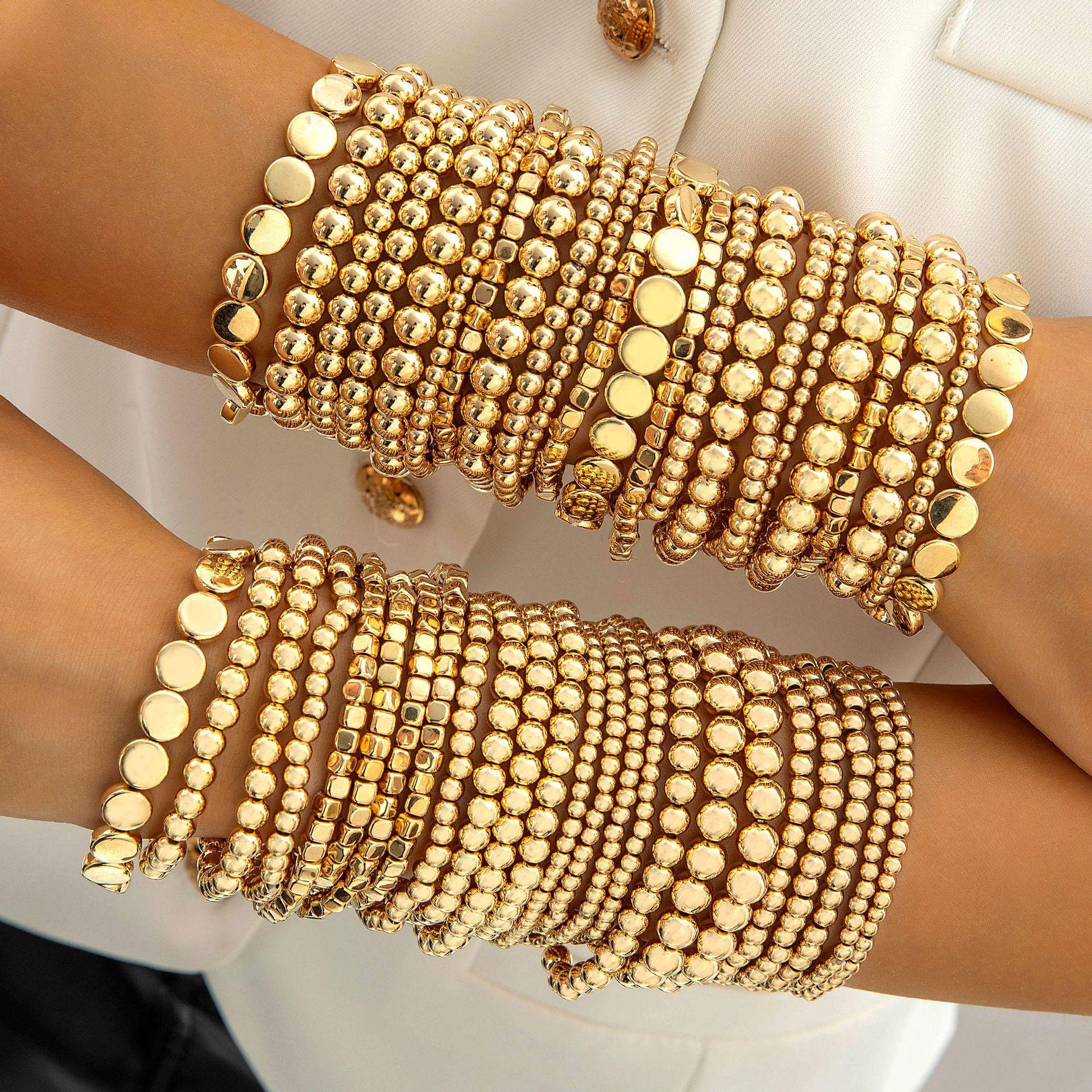 Accessories, Metal Wind Beaded Bracelets, Geometric Trend Hip Hop Bracelets Wholesale