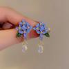 Chinese Style Orchid Earrings Sweet Pendant Earrings Ethnic Style Flower Earrings  Casual Wear