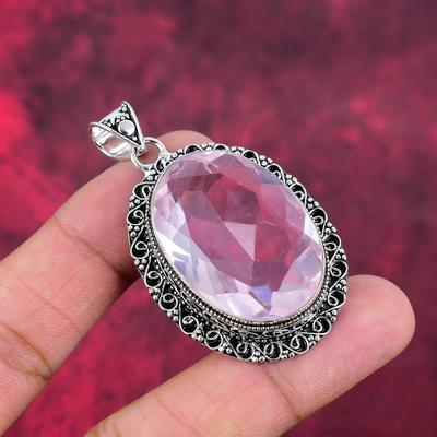 Bellissimo Ciondolo in Kunzite Rosa Pietra Preziosa Gioielli, Ciondolo in Argento Sterling 925, Regalo Per Donne Ciondolo Fatto a Mano