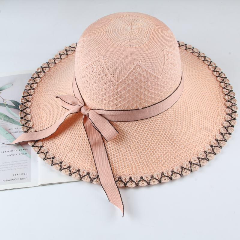Women's Fashionable Wide Brim Straw Sun Hat – Perfect for Beach and Scenic Spots