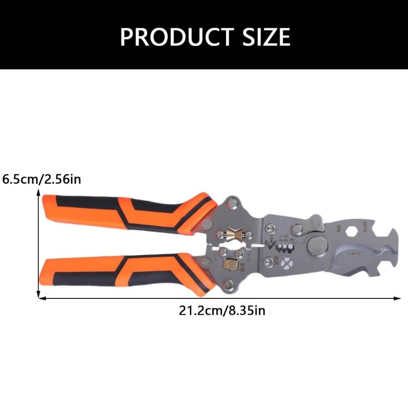 8inch Foldable Wire Stripping Pliers Multifunctional Crimper For Wire Peeling Cutting Dividing Electrical Pliers Tool