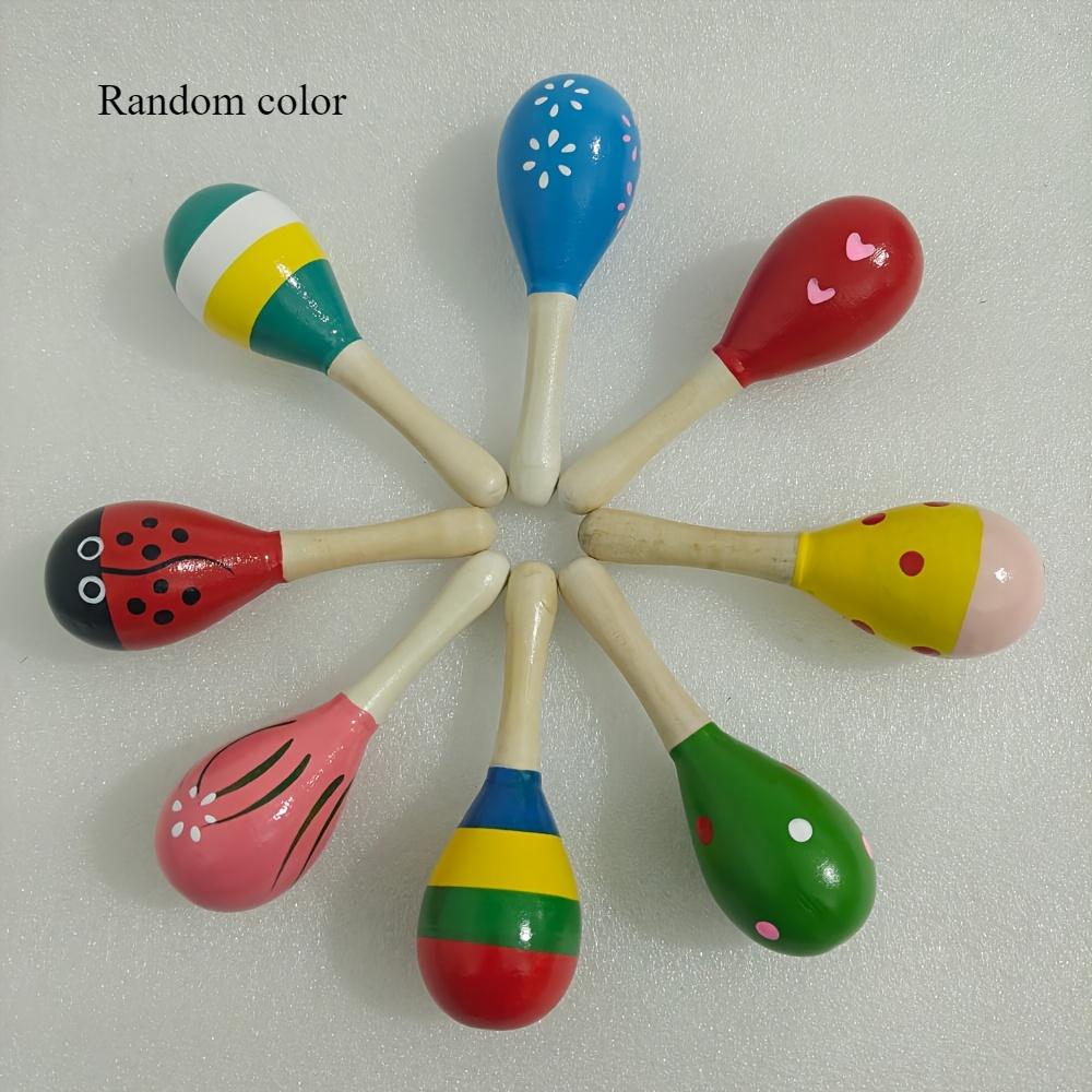 

1PC Sand Hammer - Wooden Percussion Instrument for Kids Music Teaching, 12cm Rhythm Shaker w/Eco Paint