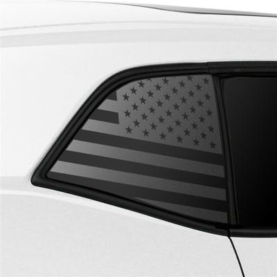 2x Window Stickers American Flag Graphic Decal Black For  Dodge Challenger 08-22
