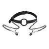 Black Leather Sex Open Mouth Gag Nipple Clamps With Chain Bondage Bdsm Set Sex Toys For Couples Adult Games Sex Tool