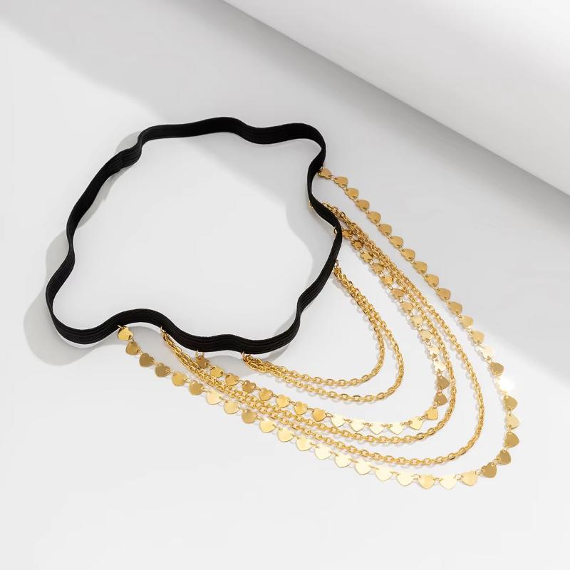 Sexy Elastic Band Bandage Leg Thigh Chain For Women Bikini Summer Heart Tassel Pendant Multilayer Garter Belt Body Jewelry