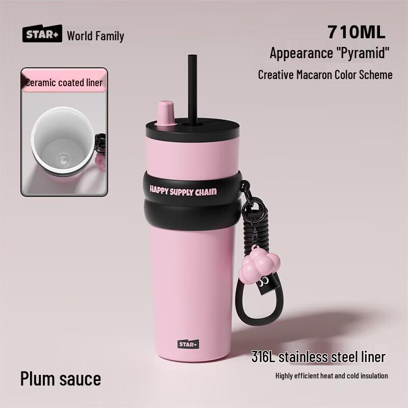 Aurora Starry Night Insulated Straw Cup, 710ml